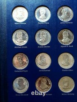 1970 Franklin Mint Treasury Of Presidential Commemorative Silver Medals