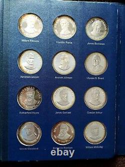 1970 Franklin Mint Treasury Of Presidential Commemorative Silver Medals