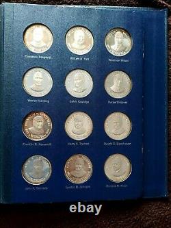 1970 Franklin Mint Treasury Of Presidential Commemorative Silver Medals