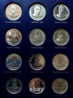 1970 Franklin Mint Treasury Of Presidential Commemorative Silver Medals