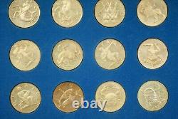 1970 Franklin Mint Treasury Zodiac Medals Silver Proof COA M-343