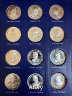 1970 Franklin Mint Treasury of Presidential Commemorative Silver Medals Set