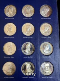 1970 Franklin Mint Treasury of Presidential Commemorative Silver Medals Set
