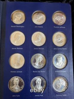 1970 Franklin Mint Treasury of Presidential Commemorative Silver Medals Set
