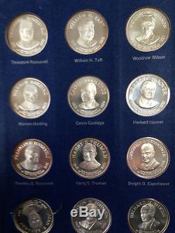 1970 Franklin Mint Treasury of Presidential Silver Set of 36 Medals M1410