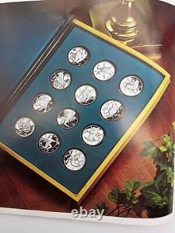 1970 Franklin Mint Treasury of Zodiac Medals Sterling Silver Mini-Coin Proof Set