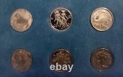 1970 Franklin Mint Treasury of Zodiac Medals Sterling Silver Mini-Coin Proof Set