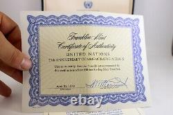 1970 Franklin Mint UNITED NATIONS 25th Commemorative Medal Set STERLING SILVER