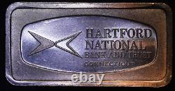 1970 Hartford National Bank Connecticut Franklin Mint 2oz Silver art bar C3179
