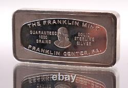 1970 Harvard Trust Company Massachusetts Franklin Mint 2oz 925 Silver bar C2916