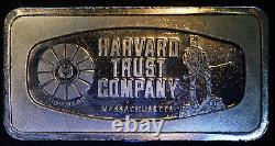 1970 Harvard Trust Company Massachusetts Franklin Mint 2oz 925 Silver bar C2916