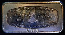 1970 Harvard Trust Company Massachusetts Franklin Mint 2oz 925 Silver bar C2916
