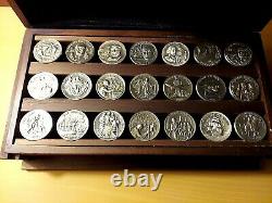 1970 Longines Symphonette Great American Triumphs 60 Coin Sterling Silver Set