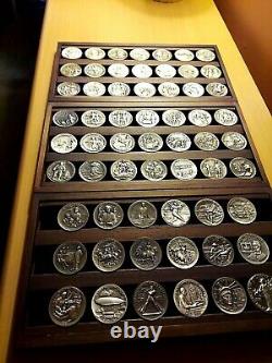 1970 Longines Symphonette Great American Triumphs 60 Coin Sterling Silver Set