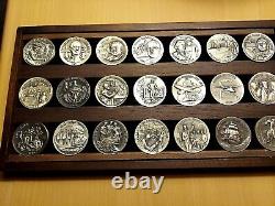 1970 Longines Symphonette Great American Triumphs 60 Coin Sterling Silver Set