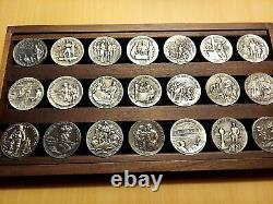 1970 Longines Symphonette Great American Triumphs 60 Coin Sterling Silver Set