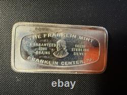 1970 Silver Franklin Mint Colorado Springs National Bank 2 Ounce 925 Bar