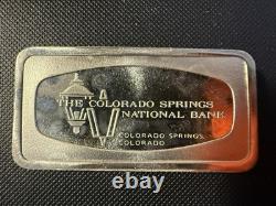 1970 Silver Franklin Mint Colorado Springs National Bank 2 Ounce 925 Bar