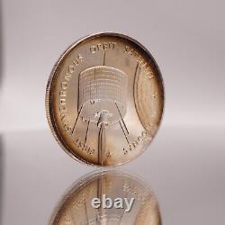 1970 Syncom II Satellite America Space Franklin Mint 925 Silver bar round C3161