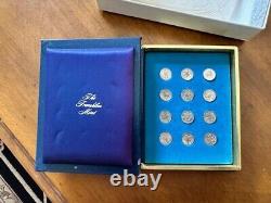 1970 The Franklin Mint Treasury Of Zodiac Sterling Silver Medals