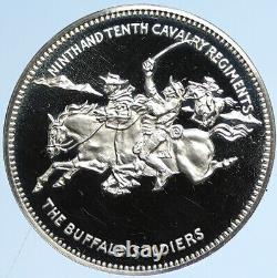 1970 US Franklin Mint BUFFALO SOLDIERS San Juan Hill Proof Silver Medal i113026