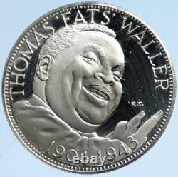 1970 US Franklin Mint Jazz Music THOMAS FATS WALLER Proof Silver Medal i113019