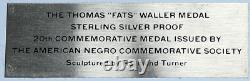 1970 US Franklin Mint Jazz Music THOMAS FATS WALLER Proof Silver Medal i113019