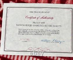 1970 bank Marked Silver-Ingot 50 States Sterling Complete With Display Case