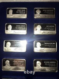 1970s Franklin Mint Presidents Silver Ingot Set (36)1000 Grain Sterling ingots