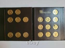 1971-1974 Franklin Mint Gold On Sterling Silver 38 Shakespeare Medals 47.5 Ozt