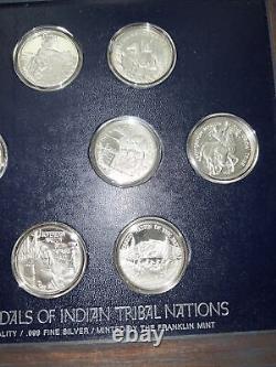 1971-72 Franklin Mint Coin-Medals Of Indian Tribal Nations. 999 Silver With Books