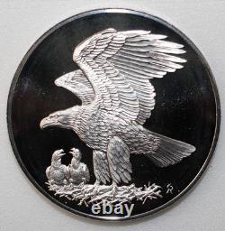 1971 BALD EAGLE Roberts Birds 2oz 925 Sterling SILVER Round Franklin Mint No. 11