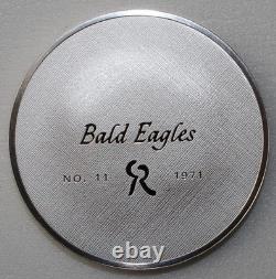 1971 BALD EAGLE Roberts Birds 2oz 925 Sterling SILVER Round Franklin Mint No. 11