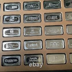 1971 Bank Marked Silver-Ingot 50 States Sterling Complete With Display Case