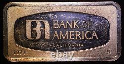 1971 Bank of America California Franklin Mint 2oz 925 Silver art bar C3154