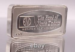 1971 Bank of Bismarck North Dakota Franklin Mint 2oz 925 Silver art bar C2922