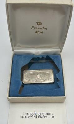 1971 Christmas Ingot Franklin Mint 1000 Grains 2.1 ozt. 925 Sterling Silver