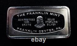 1971 FIRST METALS BANK Butte Montana Franklin Mint 2oz Silver 925 Art Bar C1438