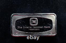 1971 FIRST OMAHA NATIONAL BANK Nebraska Franklin Mint 2oz Silver Art Bar C1439
