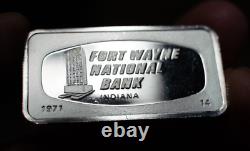 1971 FORT WAYNE NATIONAL BANK Indiana Franklin Mint 2oz Silver Art Bar C1435