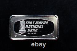 1971 FORT WAYNE NATIONAL BANK Indiana Franklin Mint 2oz Silver Art Bar C1435