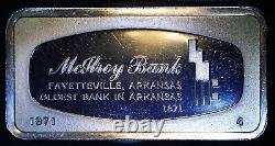 1971 Fayetteville Arkansas MCILROY Bank Franklin Mint 2oz 925 Silver bar C2911