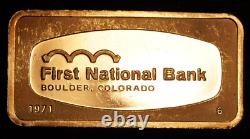 1971 First National Bank Boulder Colorado Franklin Mint 2oz 925 Silver bar C5393