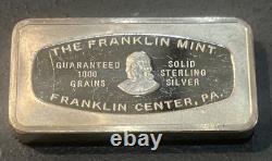 1971 Franklin Mint 1000 Grain Silver Bar Bankmarked Kanawha Valley Bank VA