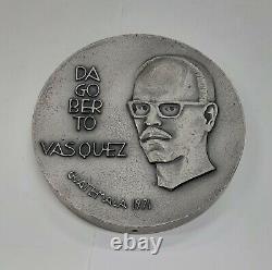 1971 Franklin Mint 6.3 Troy Ounce. 925 Silver Medal of Dagoberto Vasquez 63MM