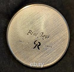 1971 Franklin Mint Blue Jays #21 Roberts Birds 925 Silver art round Mild Toning