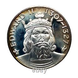 1971 Franklin Mint Edward II 1307-1327.925 Silver Proof Art Medal 45mm 38.8 Gr