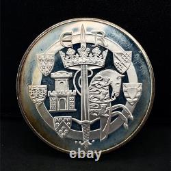 1971 Franklin Mint Edward II 1307-1327.925 Silver Proof Art Medal 45mm 38.8 Gr
