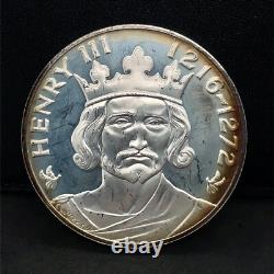1971 Franklin Mint-Henry III 1216-1272.925 Silver Proof Art Medal 45mm 39.1 Gr