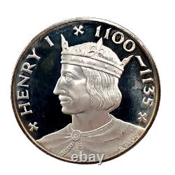 1971 Franklin Mint-Henry I 1100- 1135.925 Silver Proof Art Medal 45mm 39.3 Gr